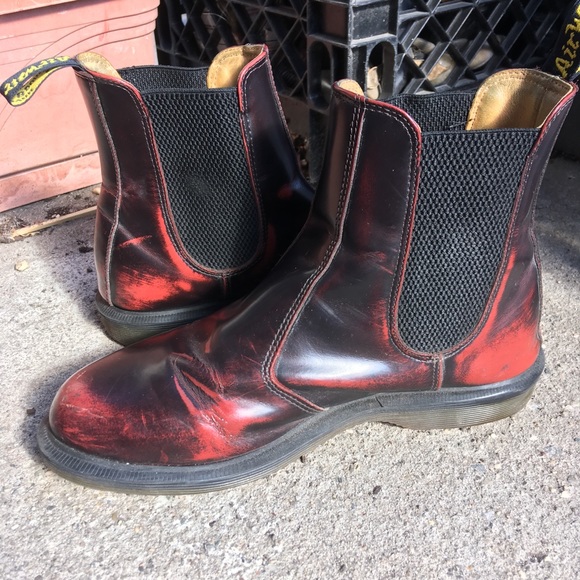 Doc Martens oxblood burgundy flora chelsea boots - Picture 6 of 8